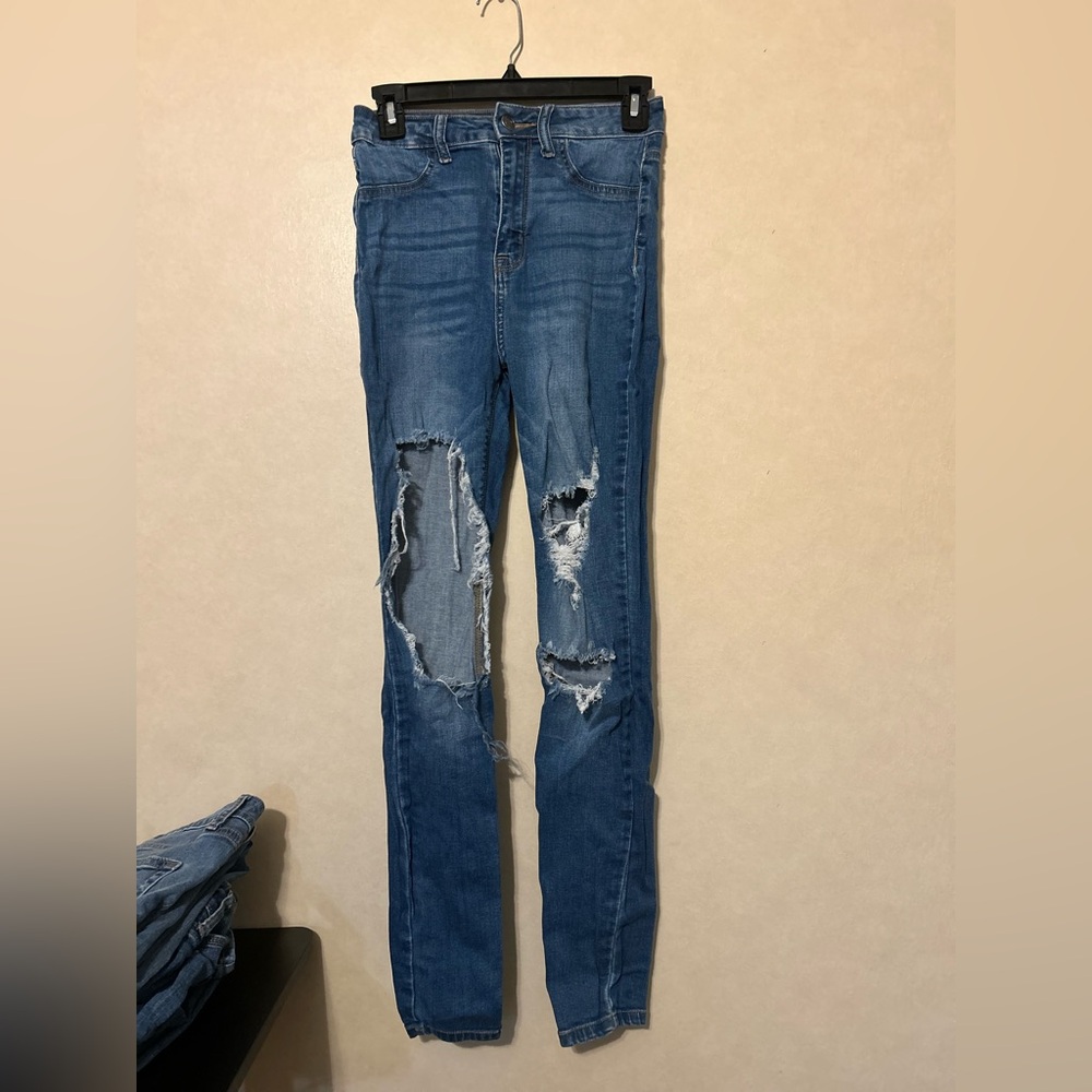 Cello Women's Ripped Skinny Jeans - Blue